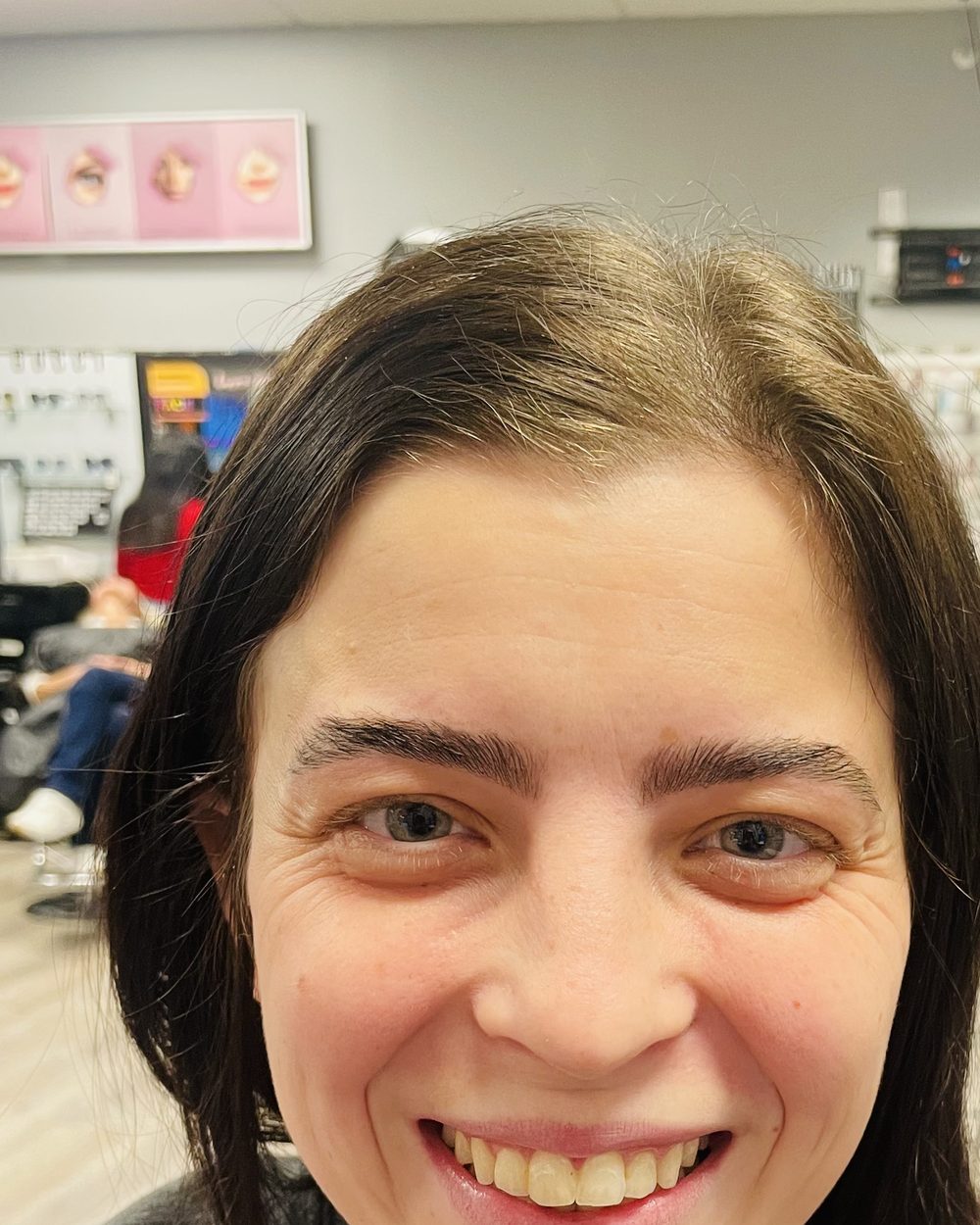 Fuller, brushed-up eyebrows after lamination