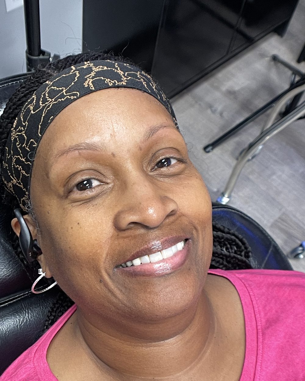 Client's eyebrows before microblading
